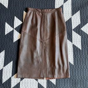 VINTAGE genuine leather pencil skirt, women’s size small